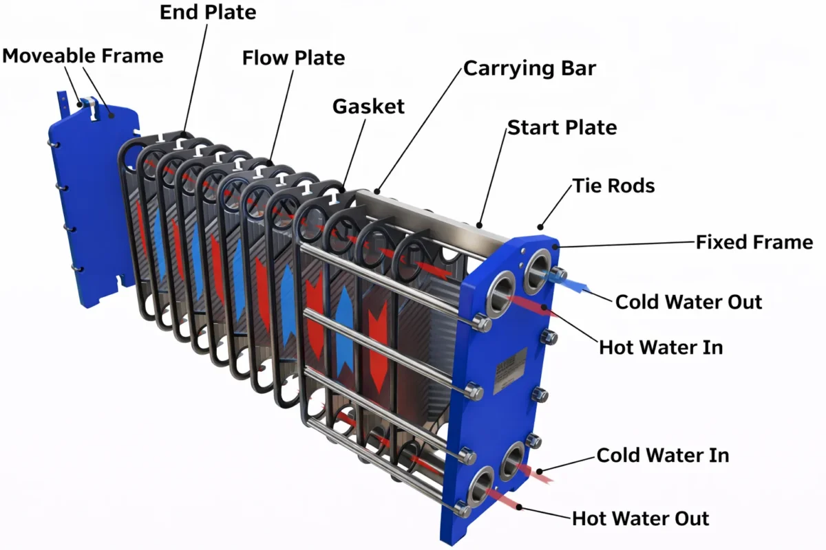 Heat Exchanger Plate in Plate and Frame Configuration